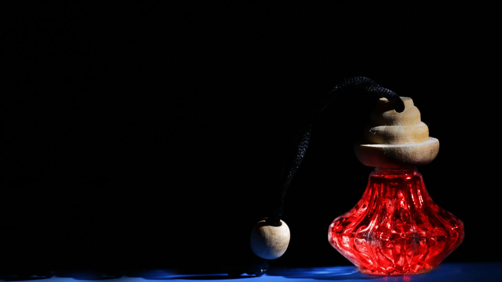perfume bottle red amber